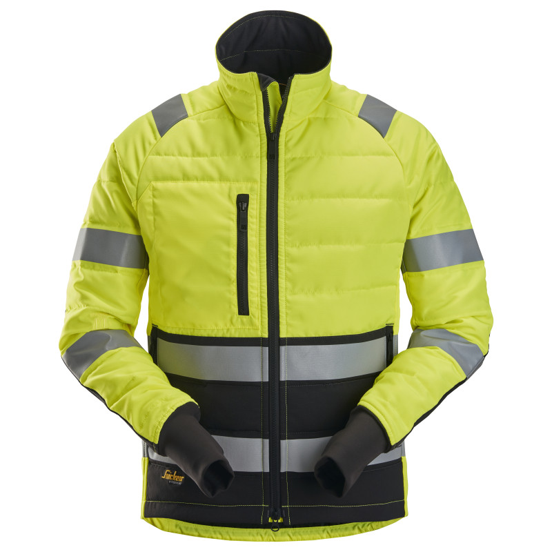 Vêtement de travail AllroundWork, Veste à haute visibilité légèrement rembourrée, Classe 2 personnalisable