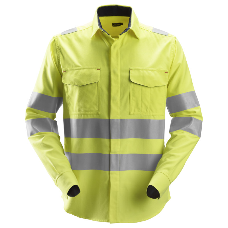 Vêtement de travail ProtecWork, Chemise de soudeur manches longues haute visibilité, Classe 3 personnalisable
