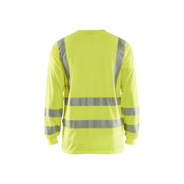 Vêtement de travail T-shirt manches longues haute visibilité col v anti-UV personnalisable