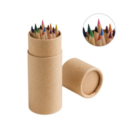 CYLINDER. Boîte avec 12 crayons de couleur